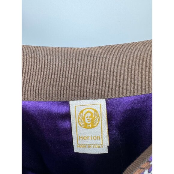 Herion Women Vintage Italian Silk Purple Stretchable Dress. size 44 us 8 - Picture 2 of 9